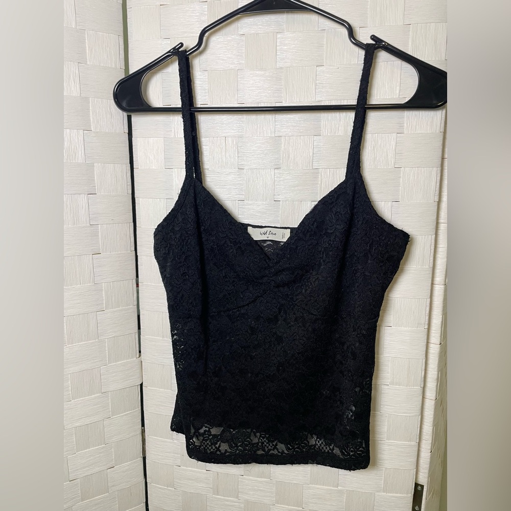 Wild Fable Black Lace Fitted Camisole